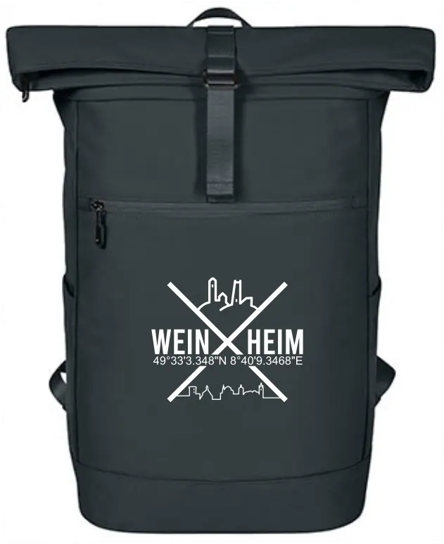 Rucksack Weinheim Koordinaten Kreuz (Druckfarbe weiß)