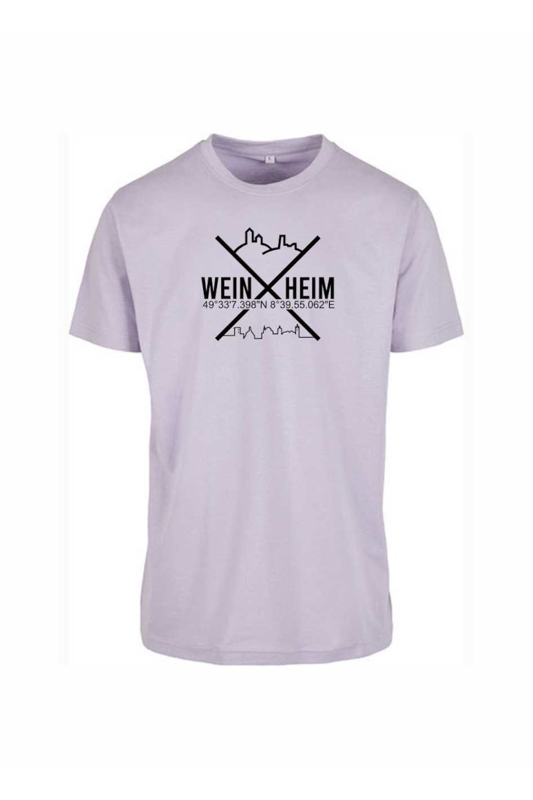 T-Shirt Weinheim Koordinaten Kreuz (Druckfarbe schwarz)