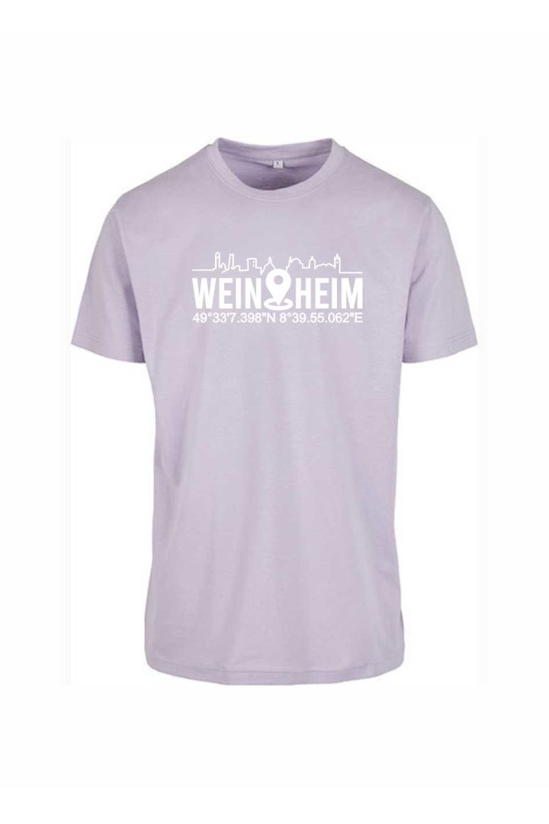 T-Shirt Weinheim Koordinaten Standort (Druckfarbe weiß)