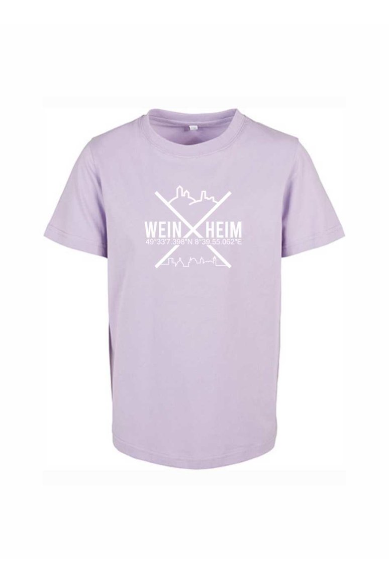 Kinder T-Shirt Weinheim Koordinaten Kreuz (Druckfarbe weiß)